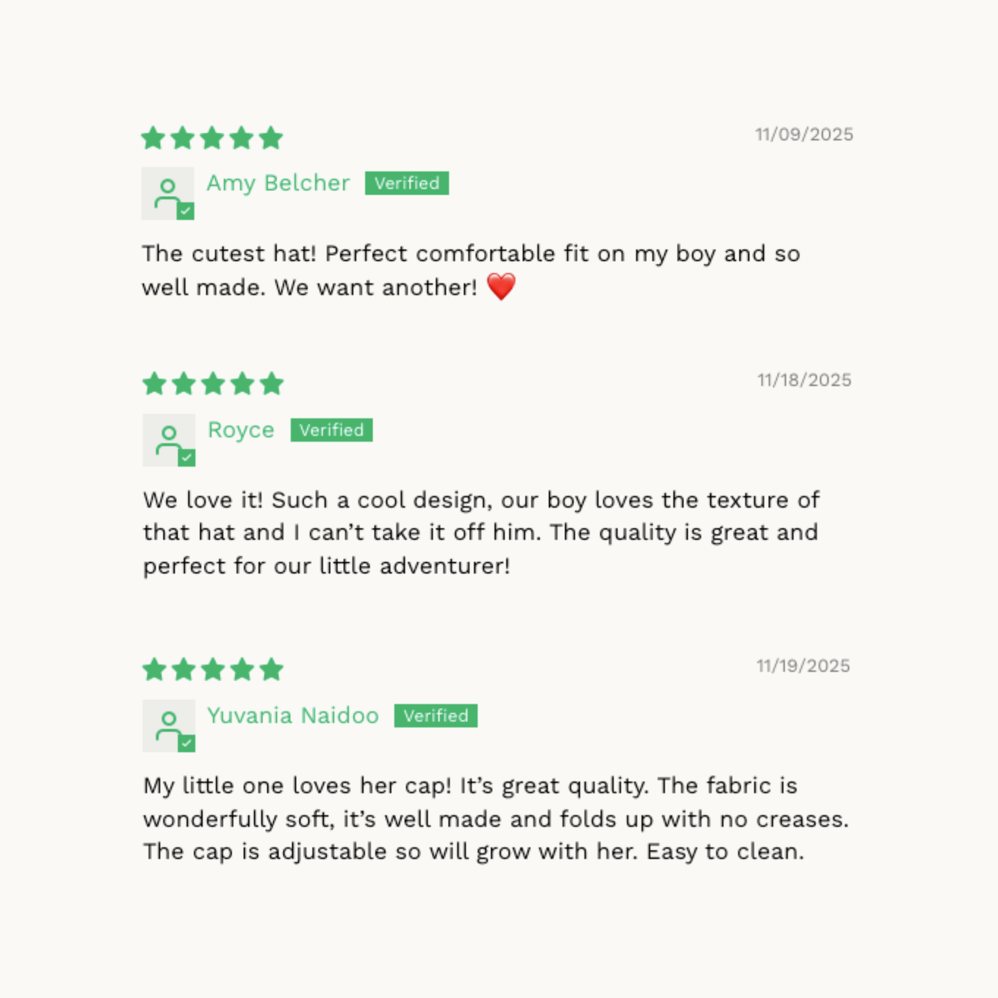 Five-star reviews for a product on a white background