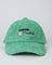 Green cap with 'Mood: Mischief' text and smiley face on a light gray background